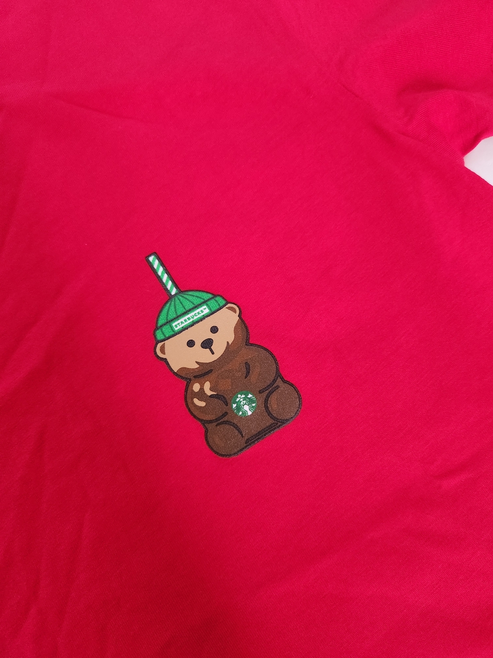 Starbucks Red Tee with Bear Drink Graphic - Picture 2 of 6